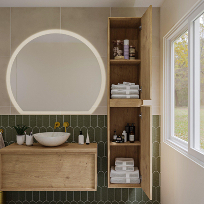 Saniclass Holz Pure Armoire haute - 180x38x38cm - 2 portes - Chêne naturel