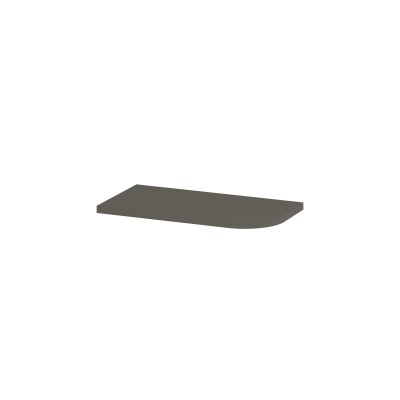 INK Concept R Plan vasque - 40x22x1.7cm - pour meuble de lavabo d'appoint arrondi à droite - MDF laqué - Béton mat vert