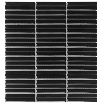 La mosaïque Mosaic Factory Sevilla - carreau mosaïque - 28,2x30,8cm - carrelage mural - Rectangulaire - Porcelaine Noir Brillant