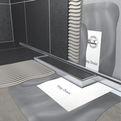 Easy drain M-line caniveau de douche 90 cm ensemble complet siphon 30 mm inox