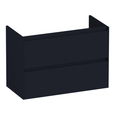 BRAUER Inspire wastafelonderkast ondiep 80 2 softclose lades - greeploos - 1 sifon uitsparing - mat zwart