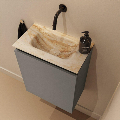 MONDIAZ TURE-DLUX 40cm toiletmeubel Smoke. EDEN wastafel Frappe positie midden. Zonder kraangat.