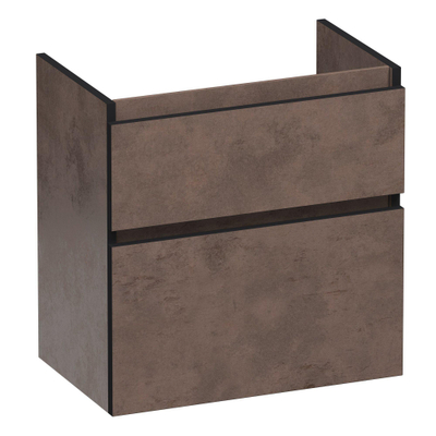 BRAUER Delight Edge wastafelonderkast ondiep 60 2 softclose lades - greeploos - 1 sifon uitsparing - Erosion