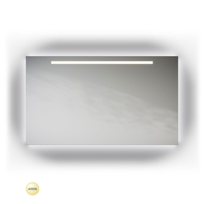 Looox X Line spiegel – 80x70 cm – directe en indirecte LED – spiegelverwarming – Aluminium