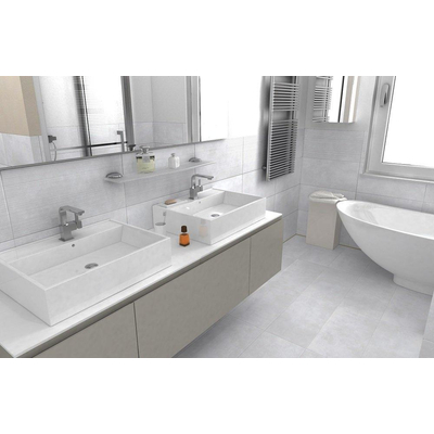 ÉCHANTILLON Terravito Davano carreau mural et de sol - 30x60cm - 9mm - Rectangulaire - rectifié - effet béton - blanc mat