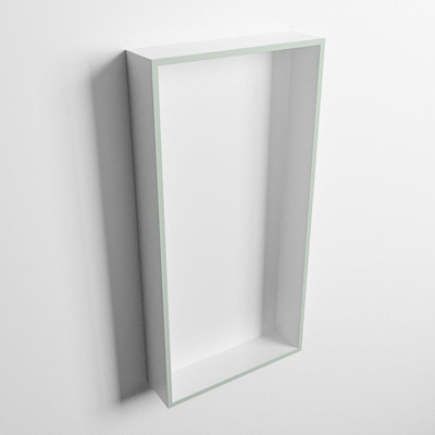 Mondiaz Easy nis 29.5x59.5x8cm voor Inbouw/opbouw 1 open vak Solid surface Talc/Greey