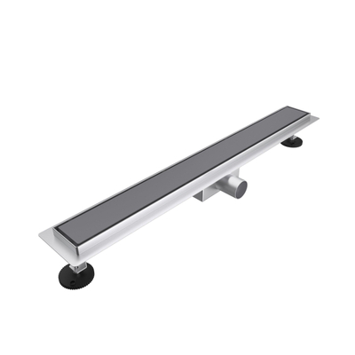 FugaFlow Eccelente Anta caniveau de douche - 80cm - grille fermée - bride de sol - Gunmetal PVD brossé