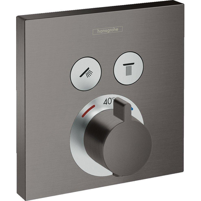 Hansgrohe ShowerSelect corps encastré pour mitigeur thermostatique encastré pour 2 fonctions de douche avec robinet start/stop chrome noir brossé