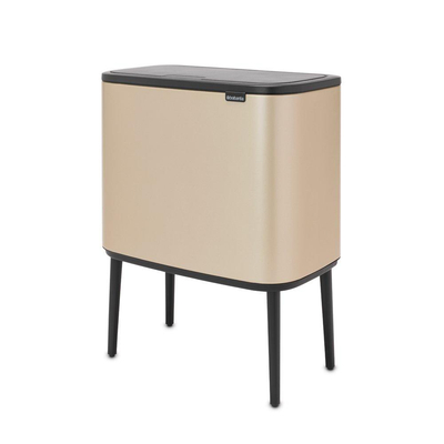 Brabantia Bo Touch Bin Afvalemmer - 11+23 liter - 2 kunststof binnenemmers - metallic gold