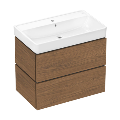 Hansgrohe Xilesa E meubelset 2la 780x470 met Xanuia wastafel 800 Cashmere Oak