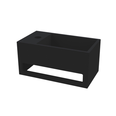 Best Design Mona Black Lave-mains gauche avec porte-serviette 33x18x16cm Just Solid Noir mat
