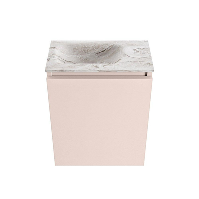 MONDIAZ TURE-DLUX 40cm toiletmeubel Rosee. EDEN wastafel Glace positie links. Zonder kraangat.