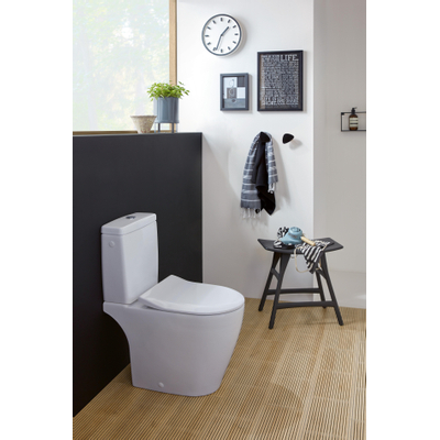 Villeroy & Boch Avento closetzitting slimseat met deksel met softclose en quick release met RVS scharnieren wit OUTLETSTORE