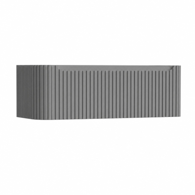 H&R Badmeubelen Juice Wastafelonderkast - 120x45x40cm - linkerhoek afgerond - 3D-front - 1 lade - geïntegreerde greep - stone grey mat