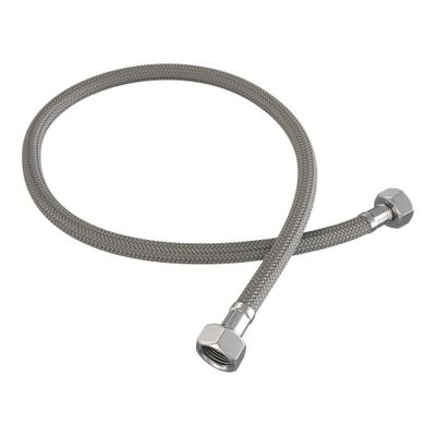 BRAUER Stripe Robinet d'arrêt d'angle - complet avec tuyau - Couleur inox brossé PVD