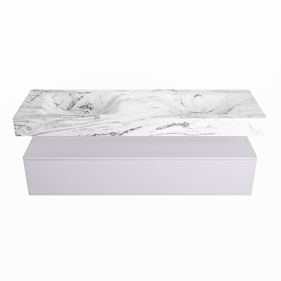 MONDIAZ ALAN - DLUX Badkamermeubelset - 150cm - onderkast - Cale - 1 lade - vrijhangende wastafel - 2 wasbakken - 2 kraangaten - Glace