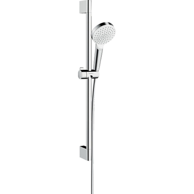 Hansgrohe Crometta Doucheset - 1jet - ecosmart - met Unica Croma - glijstang 65 cm wit/chroom - wit chroom