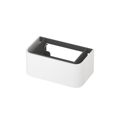 INK Concept R Wastafelonderkast - 80x45x35cm - 1 lade - opliggende grepen - gefreesd - afgeronde hoeken - MDF lak - mat wit