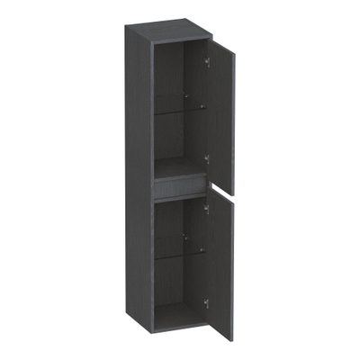 BRAUER Adore armoire de salle de bains - 160x35x35cm - avec 2 portes sans poignées ouverture à gauche ou à droite Timber Grey