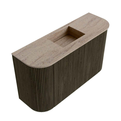 Mondiaz JOYA-DLUX Meuble de salle de bains - 73,2cm - arrondi gauche et droite couleur Shadow - Vasque FAYE position Milieu Sans trou de robinet couleur Saba