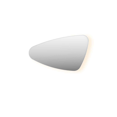 INK SP23 Miroir - 100x4x60cm - LED en bas et en haut changement de couleur - dimmable - organique - dans un cadre en acier - aluminium blanc mat à gauche