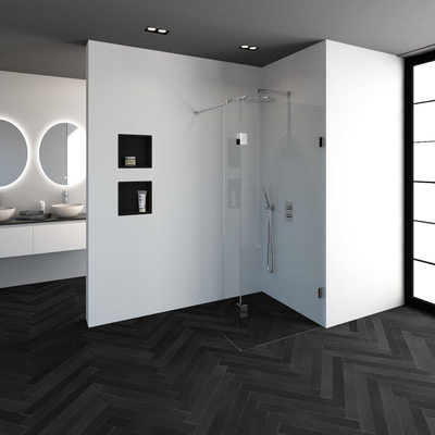 BRAUER Void inloopdouche helder glas 90x200 met 30 zijwand incl. glascoating chroom