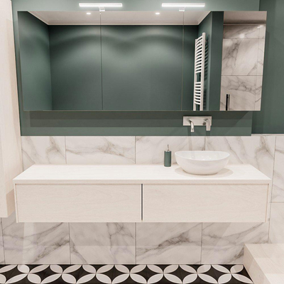 Mondiaz LUSH Meuble salle de bains Underlayment 2 tiroirs 180x30x45cm lavabo BARCO Droite sans trou de robinet