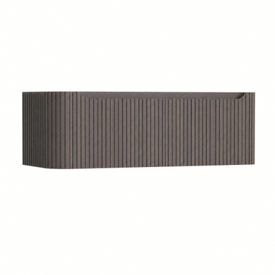 H&R Badmeubelen Juice Wastafelonderkast - 120x45x40cm - linkerhoek afgerond - 3D-front - 2 lades - geïntegreerde greep - wenge