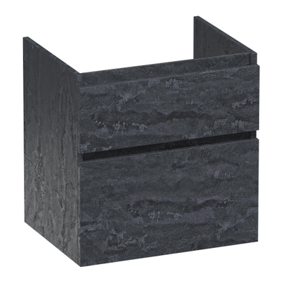 BRAUER Delight meuble sous-lavabo - 60x46x60cm - 2 tiroirs à fermeture en douceur - sans poignées - 1 découpe pour siphon - Damascus