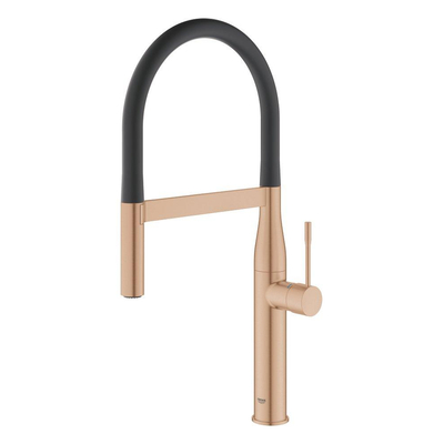 Grohe Essence Keukenkraan - hoog - 2 straalsoorten - met profesionele handdouche - brushed warm sunset (koper)