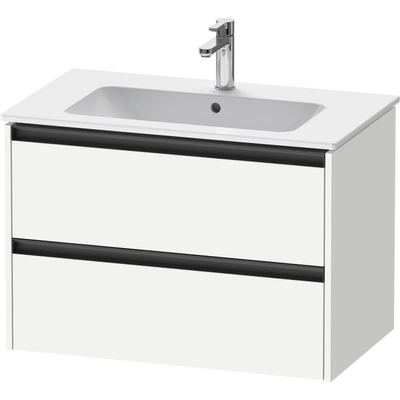 Duravit Ketho.2 Wastafelonderbouwkast - met 2 laden - 81x48x55cm - met grepen antraciet - wit mat