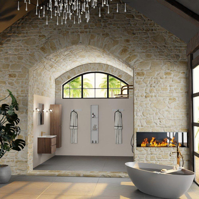 Mondiaz Aivy badmeubelset - 60x45x50cm - 1 kraangat - 1 wasbak talc Keramiek - Midden - 2 lades - Met spiegel - Melamine Mocha