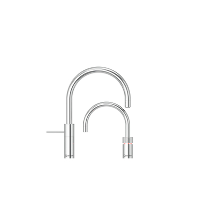 Quooker Nordic Round Twintaps - draaibare uitloop - Combi incl. Cube reservoir - Warm / kokend / bruisend / gefilterd water - Chroom