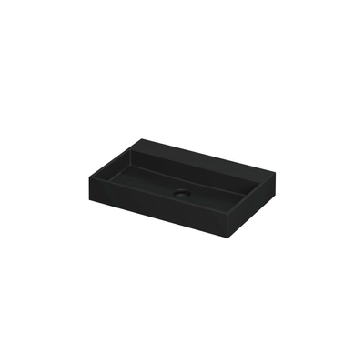 INK United lavabo - 70x45x11cm - 1 cuve - 0 trous de robinet - porcelaine noir mat