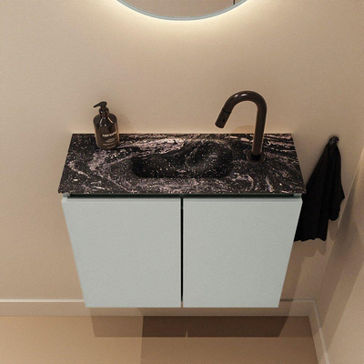 MONDIAZ TURE-DLUX 60cm toiletmeubel Greey. EDEN wastafel Lava positie midden. Met 1 kraangat.
