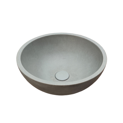 Ideavit Beton vrijstaande wastafel - 36x14.5cm - rond - met klikwaste - antikras - waterdicht - kleur D5