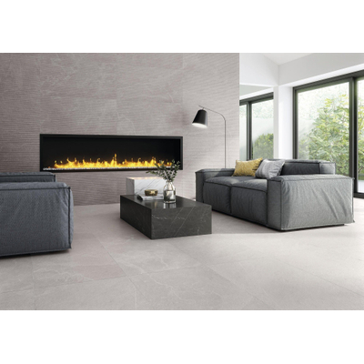 Cifre Ceramica Overland Greige Groove Carrelage mural 60x120cm rectifié gris mat