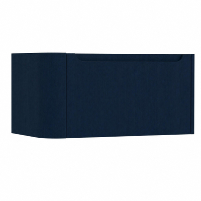 H&R Badmeubelen Juice Meuble sous vasque - 80x45x40cm - angle gauche arrondi - 1 tiroir - poignée intégrée - chêne bleu