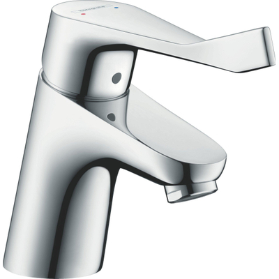 Hansgrohe Focus Care wastafelkraan - met ComfortZone - 70 met verlengde greep - 12.1cm - ecosmart - met waste - hoogglans chroom