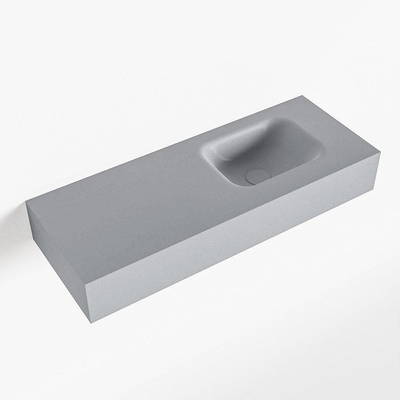 Mondiaz LEX Fontaine - 80x30x12cm - lavabo Droit - sans trous de robinet - solid surface - Plata