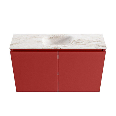 MONDIAZ TURE-DLUX Meuble de toilette 80cm Fire. EDEN lavabo Frappe position milieu. Sans trou de robinet.