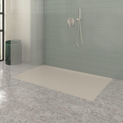 Villeroy & Boch Ecora douchebak - 150x90x3.5cm - afvoer lange zijde - almond (beige)