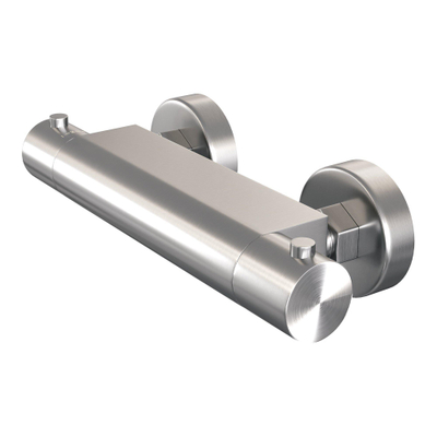 Brauer Brushed Edition Colonne de douche murale - douchette stick 1 jet - 1 fonction - 2 boutons - barre curseur - PVD - inox brossé