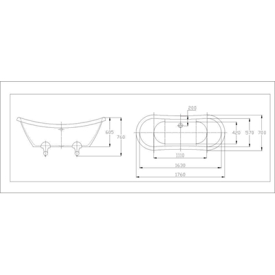 Best Design nostalgisch vrijstaand bad op poten 175x72x79cm