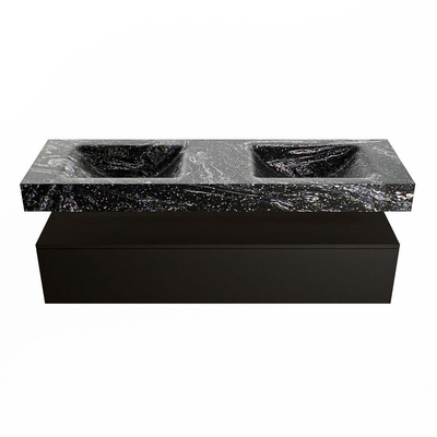 Mondiaz ALAN-DLUX Ensemble de meuble - 150cm - meuble Urban mat - 1 tiroir - Lavabo Cloud Lava suspendu - vasque Gauche et droite - 0 trous de robinet