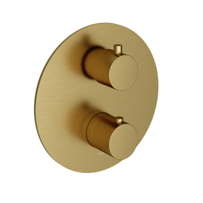 Hotbath Cobber Afbouwdeel inbouwthermostaat - met 2 functies omstel geborsteld messing - PVD - (goud)