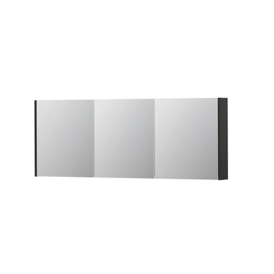 INK SPK1 armoire de toilette – 160 x 60 x 14 cm – 3 portes, portes-miroir double face – Anthracite mat