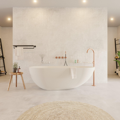 Ideavit Solidsurf Baignoire autoportante 170x88cm ovale Solid surface blanc