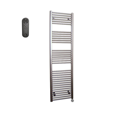 Sanicare HVS Elektrische Radiator - 172x45cm - 920W - met afstandsbediening - thermostaat - chroom - rechtsonder - inox look (zilver)