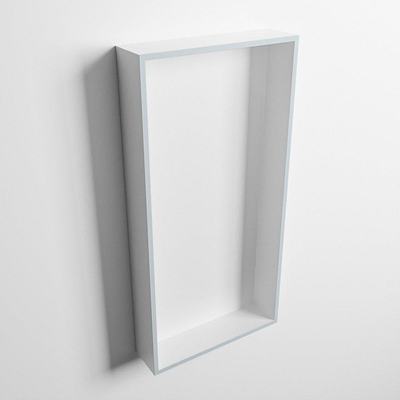 Mondiaz Easy nis 29.5x59.5x8cm voor Inbouw/opbouw 1 open vak Solid surface Talc/Clay